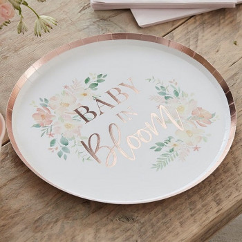 ASSIETTES BABY SHOWER ROSE GOLD