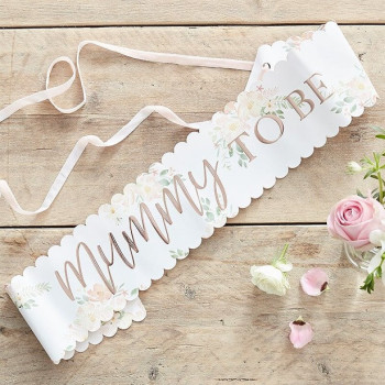 Écharpe "Mummy to be" avec fleurs - Baby Shower - Future maman - Suisse