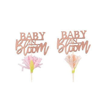 Decorazioni per cupcake "Baby in bloom" - Decorazione Baby Shower - Bellefete.ch 2