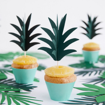 Décorations à cupcakes Feuille d'Ananas - Décoration Gâteau et Événement Tropical - Bellefete.ch 2