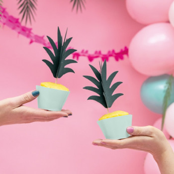 cake toppers feuilles ananas vert pas cher