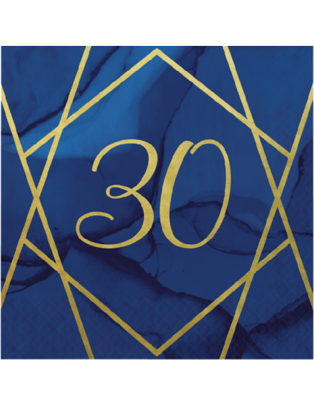 Party-Sotten 30 Jahre Marineblau und Gold – Geburtstagstischdekoration für Erwachsene | BelleFete.ch