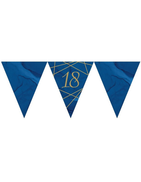 Geburtstagskranz 18 Jahre Marineblau und Gold – festliche Dekoration | BelleFete.ch