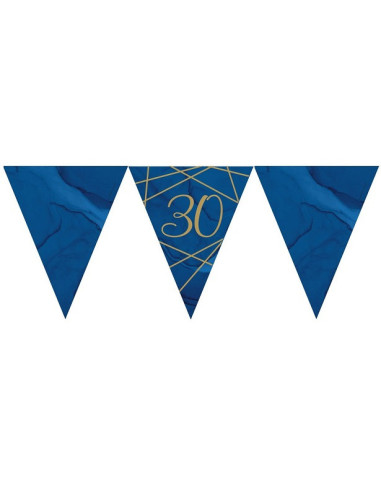 Girlande 30 Jahre marineblau geo