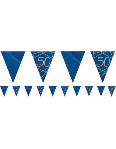 Ghirlanda di compleanno "50 anni" blu navy e oro