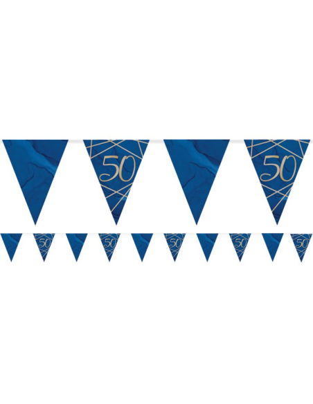 Ghirlanda di compleanno "50 anni" blu navy e oro Ghirlanda di compleanno "50 anni" blu navy e oro