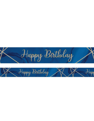 Marineblaues und goldenes Geburtstagsbanner – elegante Dekoration | BelleFete.ch