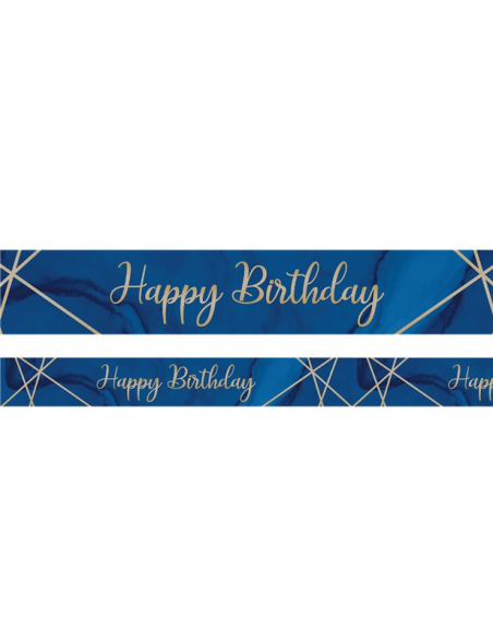 Marineblaues und goldenes Geburtstagsbanner – elegante Dekoration | BelleFete.ch