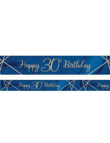 Geburtstagsbanner 30 Jahre Marineblau und Gold – Geburtstagsdekoration für Erwachsene | BelleFete.ch