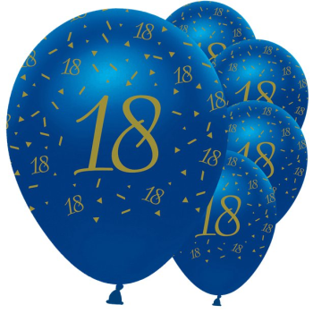 Partyballons „18 Jahre“ Marineblau und Gold – Geburtstagsdekoration | BelleFete.ch