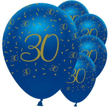 Palloncini da festa 30 anni Blu Navy e Oro – decorazione compleanno per adulti | BelleFete.ch