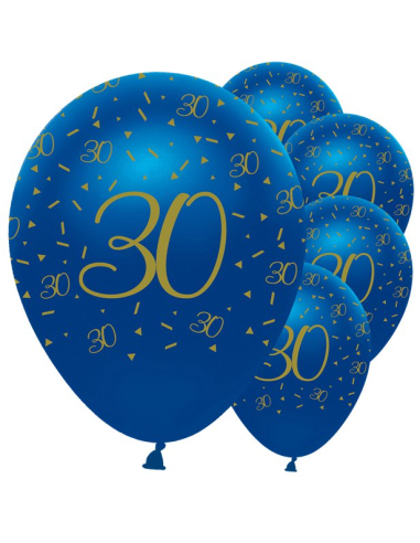 Palloncini da festa 30 anni Blu Navy e Oro – decorazione compleanno per adulti | BelleFete.ch
