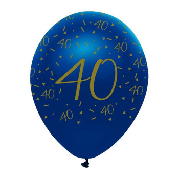Palloncini da festa 40 anni Blu Marino e Oro – decorazione compleanno per adulti | BelleFete.ch 2