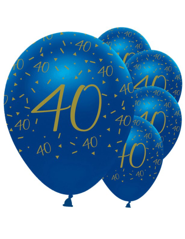 Partyballons 40 Jahre Marineblau und Gold – Geburtstagsdekoration für Erwachsene | BelleFete.ch