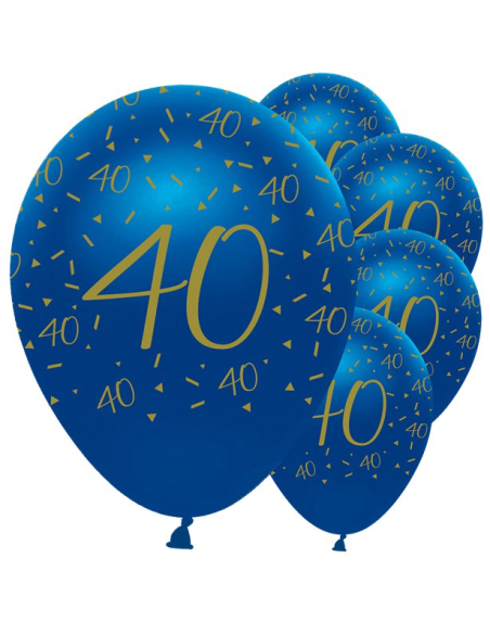 Palloncini da festa 40 anni Blu Marino e Oro – decorazione compleanno per adulti | BelleFete.ch