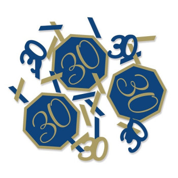 Confettis de fête 30 Ans Bleu Marine et Or – décoration table anniversaire adulte | BelleFete.ch
