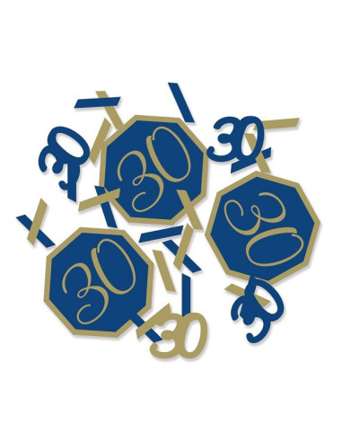 Coriandoli da festa 30 anni Blu Navy e Oro – decorazione tavola compleanno adulto | BelleFete.ch