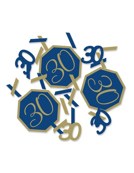 Coriandoli da festa 30 anni Blu Navy e Oro – decorazione tavola compleanno adulto | BelleFete.ch
