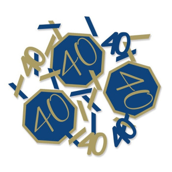 Confettis de fête 40 Ans Bleu Marine et Or – décoration de table anniversaire | BelleFete.ch