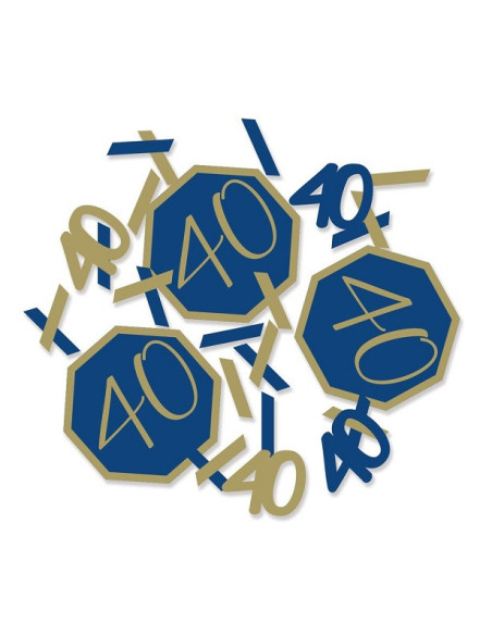 Festliche Konfesette 40 Jahre Marineblau und Gold – Geburtstagstischdekoration | BelleFete.ch