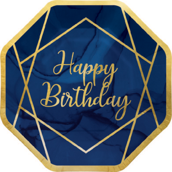 Striscione Per 18° Compleanno Blu Navy E Oro Glitter - 40 Bandierine Triangolari Da 10 Metri - Decorazioni Feste