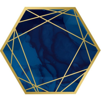 Partyteller Marineblau und Gold – Geburtstagsgeschirr | BelleFete.ch