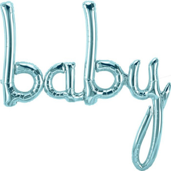 Ballon de fête en aluminium Bleu Clair "Baby"  - Articles de fête - Bellefete.ch