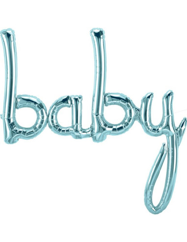 Ballon de fête en aluminium Bleu Clair "Baby"  - Articles de fête - Bellefete.ch