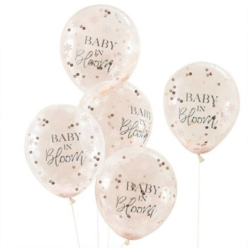 Ballons à confettis "Baby in Bloom" - Déco Baby Shower - Bellefete.ch 2