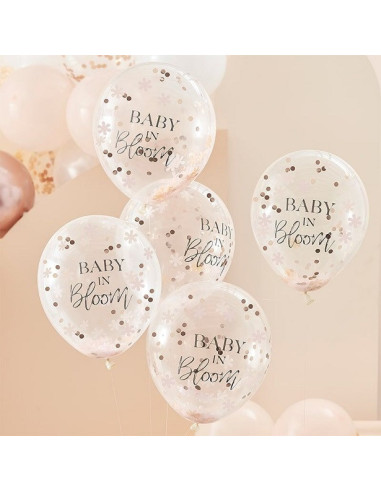 Ballons à confettis "Baby in Bloom" - Déco Baby Shower - Bellefete.ch
