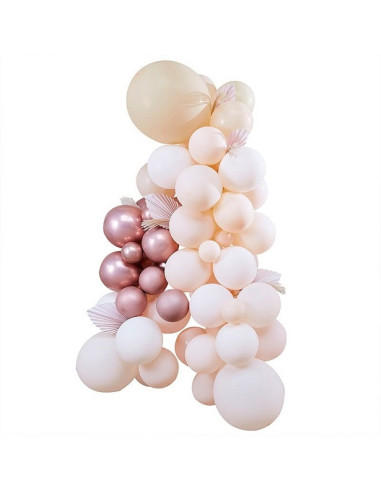 arche de ballons pèche et rose gold en suisse