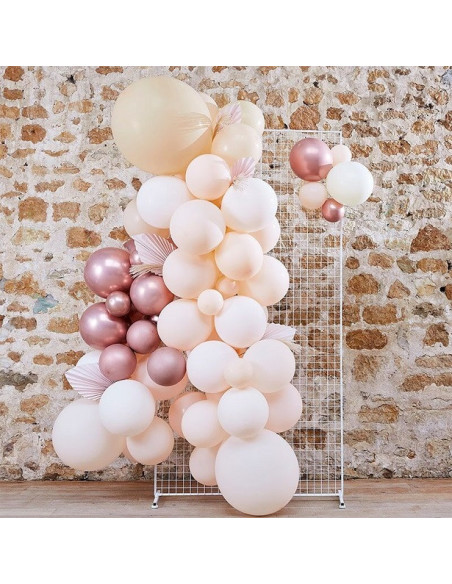 Arco di 70 palloncini da festa Pesca e oro rosa con fogliame - Decorazione di festa - Bellefete.ch Arco di 70 palloncini da festa Pesca e oro rosa con fogliame - Decorazione di festa - Bellefete.ch