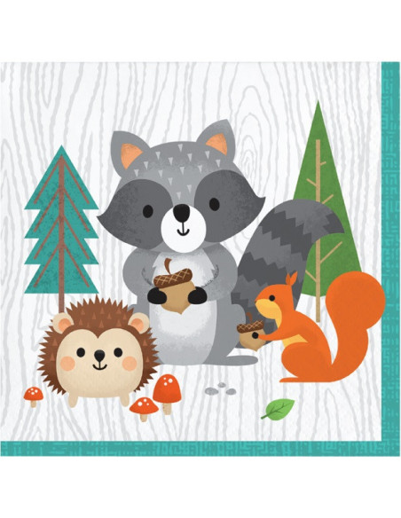 Tovaglioli per bevande Animali della foresta - Decorazione tavola animali e natura - Bellefete.ch