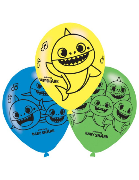 6 Palloncini da festa in lattice Baby Shark - Compleanno Ragazzo o Ragazza - Bellefete.ch - Più di 50 Temi di Festa per Bambini