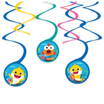 6 Decorazioni per feste da appendere Baby Shark - Decorazione di compleanno per bambini - Bellefete.ch