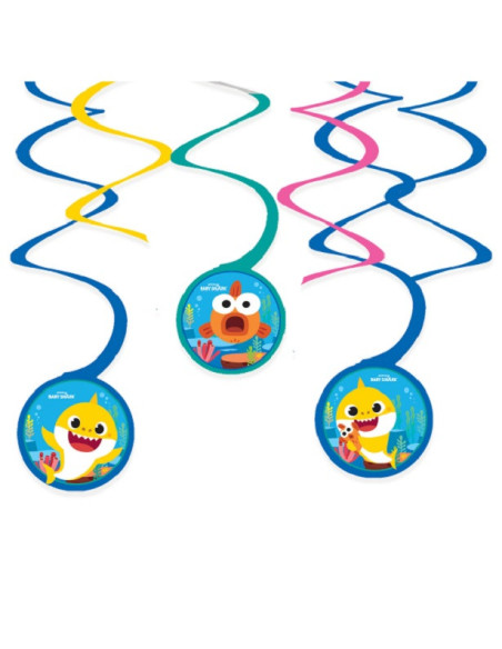 6 Partydekorationen zum Aufhängen Baby Shark - Kindergeburtstagsdekoration - Bellefete.ch