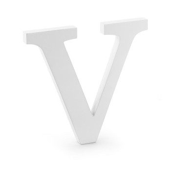 Lettera in legno bianco “V” – Decorazione alfabeto per casa e festa - Bellefete.ch - Negozio Svizzera