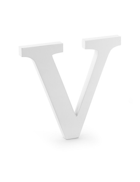 Lettera in legno bianco “V” – Decorazione alfabeto per casa e festa - Bellefete.ch - Negozio Svizzera
