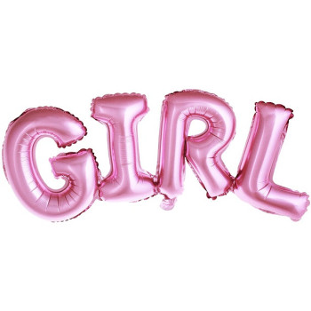 Palloncino in alluminio "Girl" Rosa - Bellefete.ch - Svizzera - Baby Shower