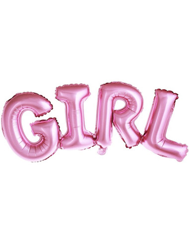Palloncino in alluminio "Girl" Rosa - Bellefete.ch - Svizzera - Baby Shower
