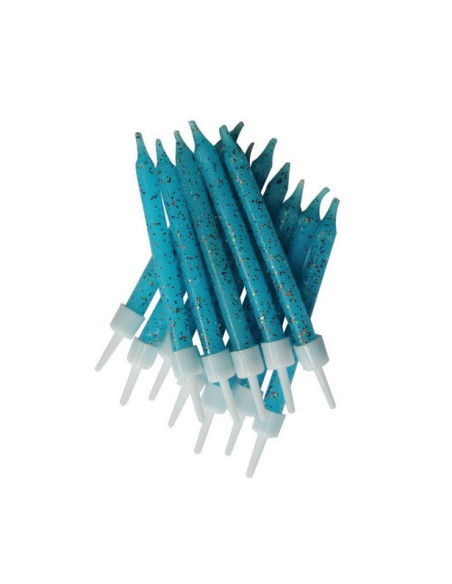 Bougies d'anniversaire à paillettes Turquoise - Accessoire Déco Table et Gâteau - Bellefete.ch