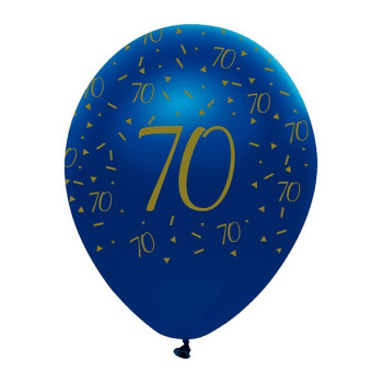 Ballons "70 Ans" Bleu Marine et Or 2