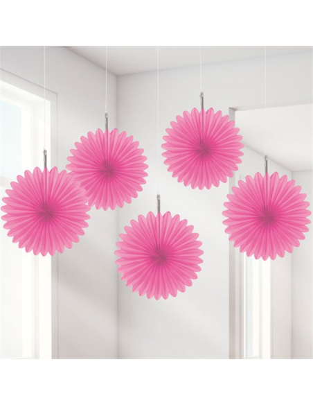 Partyfächer aus Papier - Rosa Vif - Partyraumdekoration - Bellefete.ch