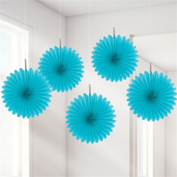 Éventails de fête en papier - Turquoise - Articles de fête - Bellefete.ch