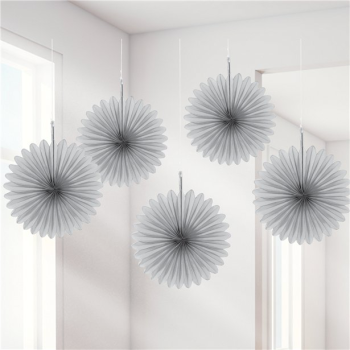 Éventails de fête en papier - Gris - Articles de fête - Bellefete.ch