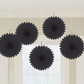 Partyfächer aus Papier - Schwarz - Partyraum Dekoration - Bellefete.ch 2