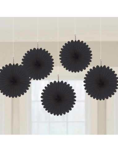 Schwarze Partyfächer aus Papier - Partydekoration | BelleFete.ch