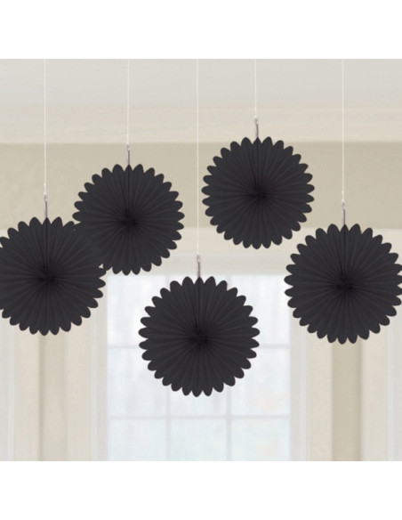 Éventails de Fête en Papier Noir - Décoration Fête | BelleFete.ch