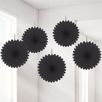 Éventails de fête en papier - Noir - Décoration salle de fête - Bellefete.ch