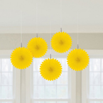 Éventails de fête en papier - Jaune - Articles de fête - Bellefete.ch
